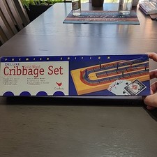 Cribbage NEW SEALED VINTAGE 1997 PREMIER EDITION SOLID WOOD DELUXE SET CARDINAL