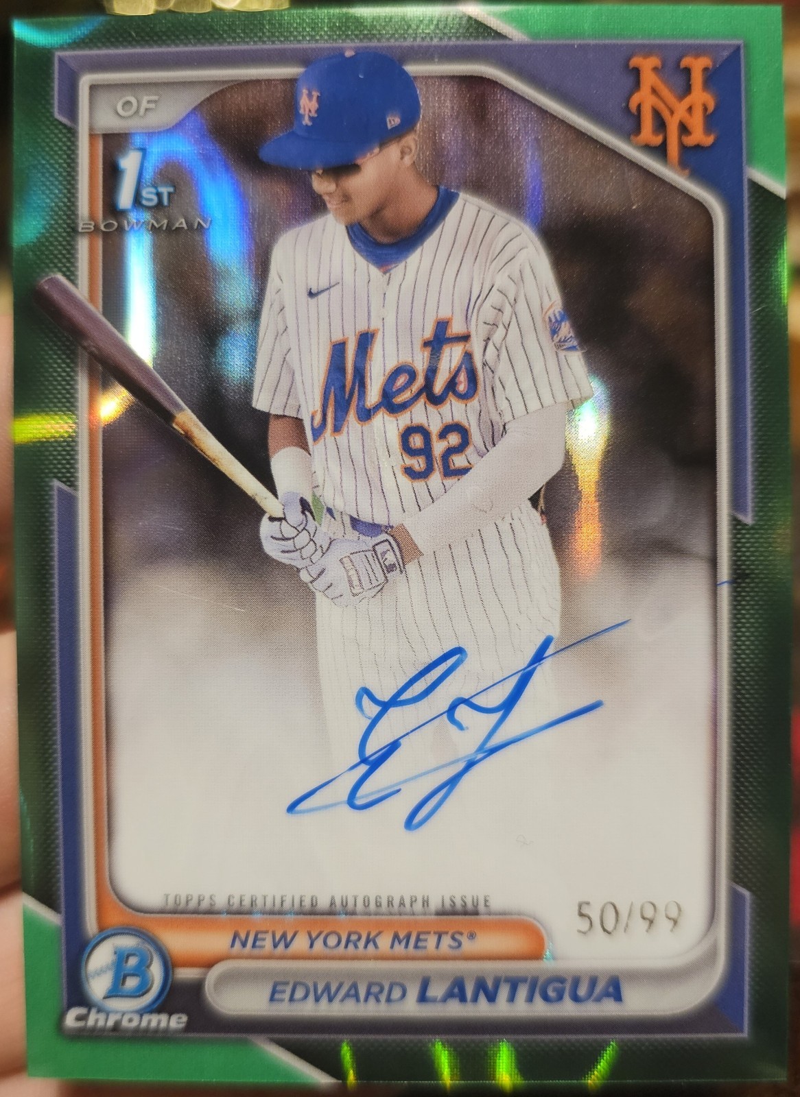 2024 Bowman Chrome Green Lava Edward Lantigua 1st Bowman #CPA-EL RC AUTO #50/99