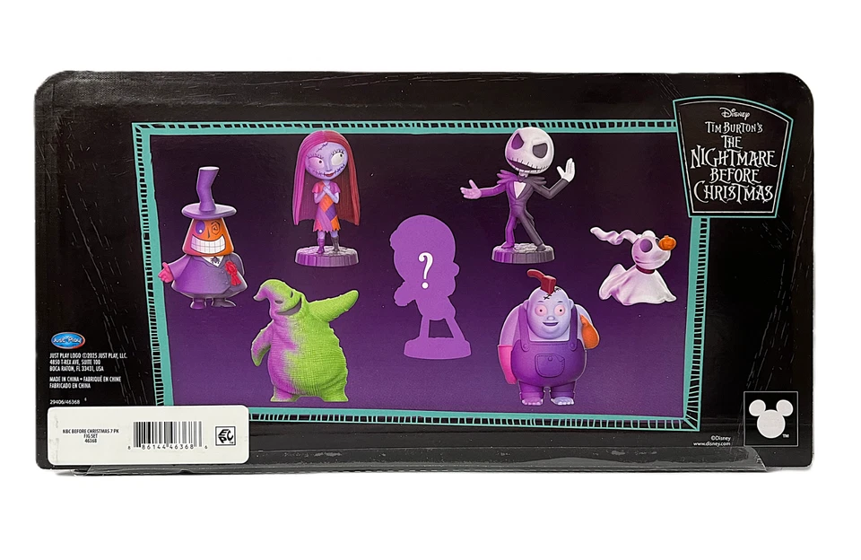 Juego de figuras Pesadilla antes de Navidad brillo gótico paquete de 7 Just Play Disney Foto 2 de 3