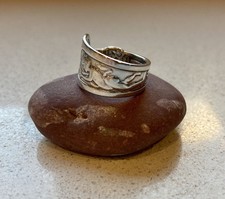 Handmade Antique Spoon Ring - 1847 Rogers Bros Cherub Design - Silver Plated 