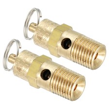 1/4 Male NPT Safety Valve, 2 Pack Pressure Release Valve,125 PSI Set Pressure
