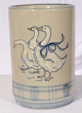 Louisville Stoneware Crock Gaggle Of Geese Bl...