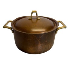 VTG Paul Revere 1801 Copper, Brass, SS Stock Pot W/Lid 2.5qt Preowned &ldquo;As Is&rdquo;