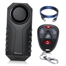 Wireless Bike Alarm with Remote, Rechargeable 113dB Loud Lithium Rechargeable