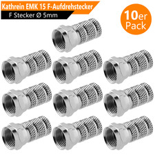 10x Kathrein F Stecker Ø 5mm SAT Stecker Vernickelt HD TV 4K für Koax Kabel