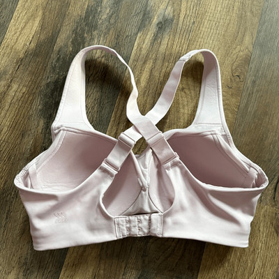 All in Motion 34C Sports Bra Pastel Mauve Crossback Adjustable Sporty Preppy