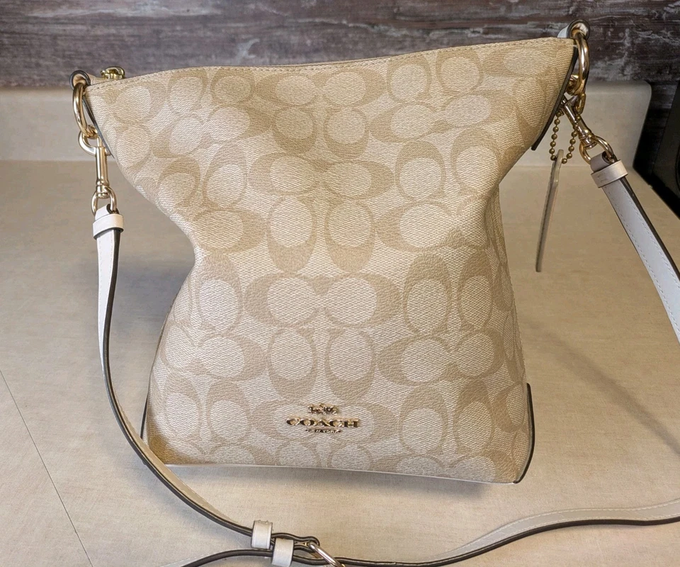 蔻驰 87826 华丽 Abby Duffle 签名帆布/皮革米色/奶油色 — 第 4/4 张图片