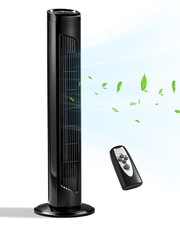 32" Portable Tower Fan, Bladeless Floor Fan with Remote Control,3 Speeds, 3 Mode