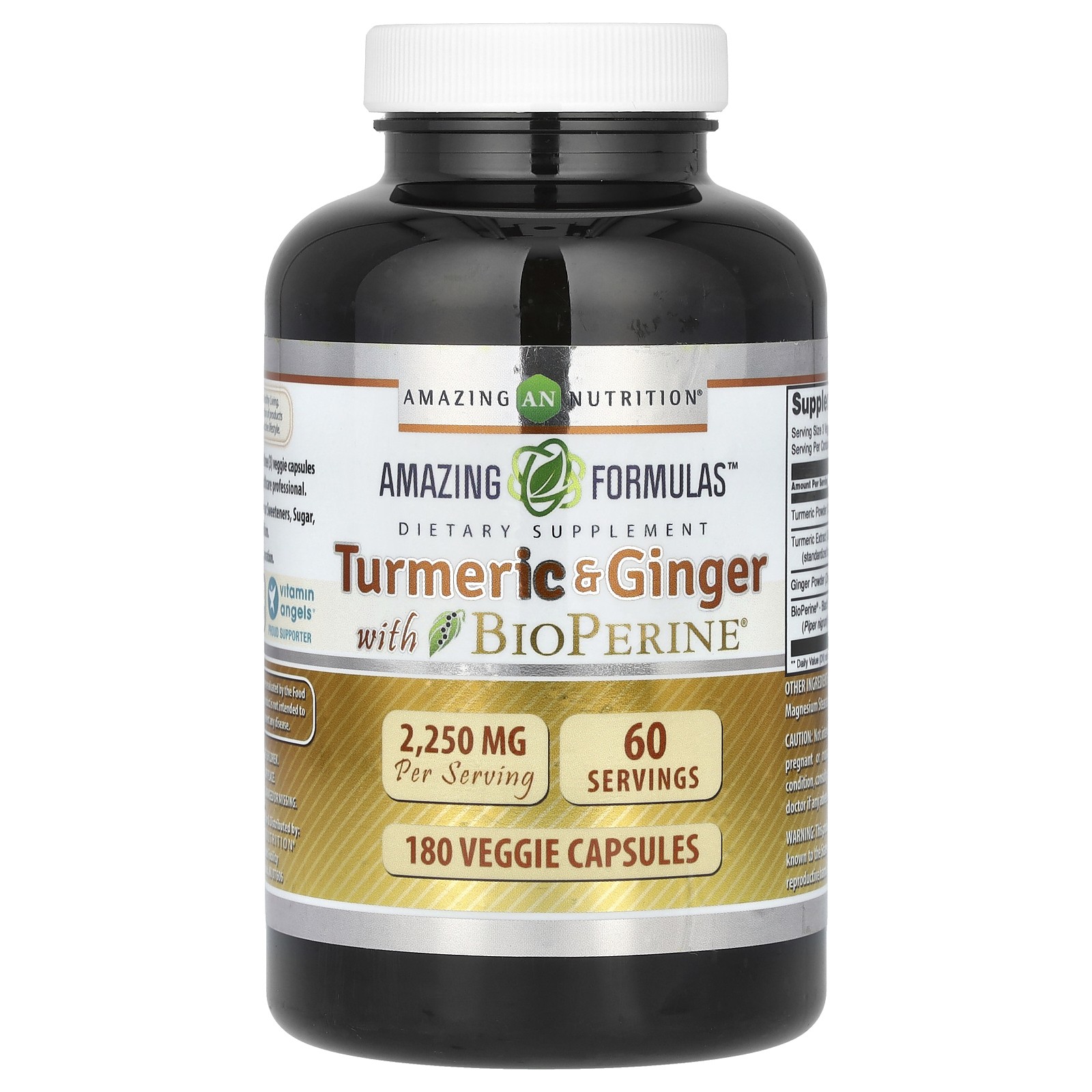 Turmeric - Ginger with BioPerine, 180 Veggie Capsules