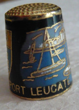 Dé à coudre de collection en métal cloisonné décoré de Port Leucate