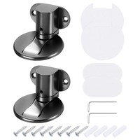 2X Magnet TüRstopper, Verstellbar, StoßDäMpfend, Klebeband & Schrauben, Grau