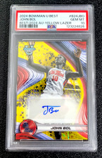 2024 PSA 10 GEM MINT JOHN BOL BOWMAN U BEST YELLOW LASER AUTO SP /75 G6626
