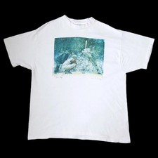 Vintage 90s Willie Mays Vermont Daryl V. Storrs Artwork T-Shirt XL White
