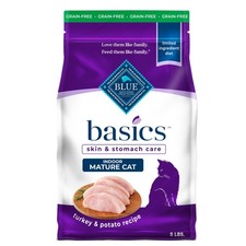Blue Buffalo Basics Grain-Free Dry Cat Food, Skin/Stomach, Limited Ingredient, 5