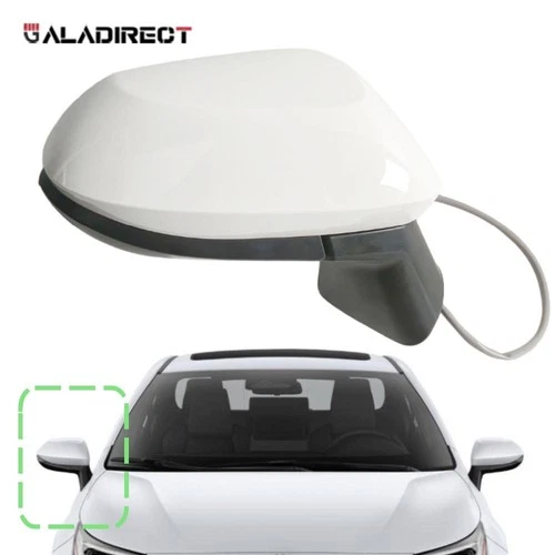 Passenger Side Mirror for 2020-2024 TOYOTA COROLLA Power NonHeated Painted White