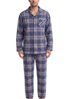 Mens FLANNELETTE PYJAMA Set Sleepwear Soft 100% Cotton PJs Two Piece Pajamas in
