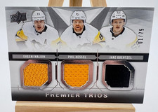2018-19 Upper Deck Premier Trios Malkin Kessel Guentzel Jersey Relic 01/75 