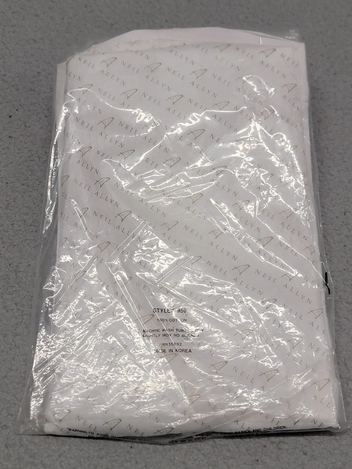 Neil Allyn 无尾服衬衫男式 15-1/2 32/33 白色打褶前法式袖口正式 — 第 2/4 张图片