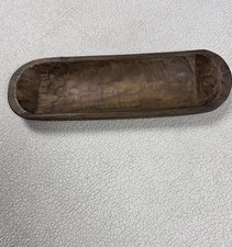 Vintage Hand Carved Wooden Dough Bowl 20” Primitive Farmhouse Trencher Tray