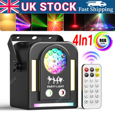 RGB LED Laser Beam Gobo Projector Cob Strobe Light DJ Disco Lights w/ Remote NEW