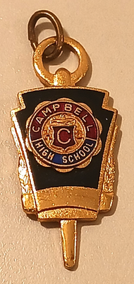 #ad #ad Vintage Campbell High School C Key Pendant Charm Kay Jewelers Class Memento Gold $25.00