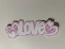 Love Scrapbook Title Handmade Paper Pieced Die Cut Any Occasion