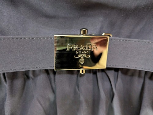 PRADA Milano Tank KLEID ärmellos blau Midi Rundhals Knie Gr. 42 US 6 große Taschen - Bild 3 von 11