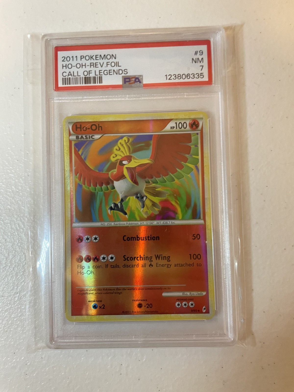 PSA 7 NM Ho-oh Reverse Holo Pokemon 2011 Call of Legends #9