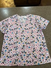 Disney Minnie Mouse Medical Nursing Scrub Top Women  s Size Medium