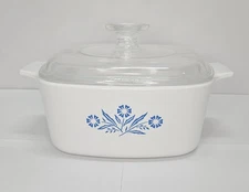 vintage corning ware blue cornflower casserole dish with lid cookware 