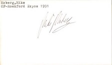 Mike Moberg Signed 3x5 Index Card Cut Rxpos Autograph Den