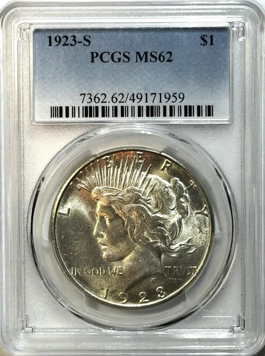 1923-S Peace Dollar PCGS MS62 — Frosty BU San Francisco Issue 🔥