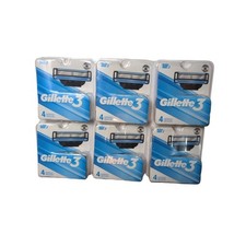 New Lot of 24 Gillette 3 Replacement Razor Refill Cartridges Heads 6 x 4 packs 6.00 per gallon