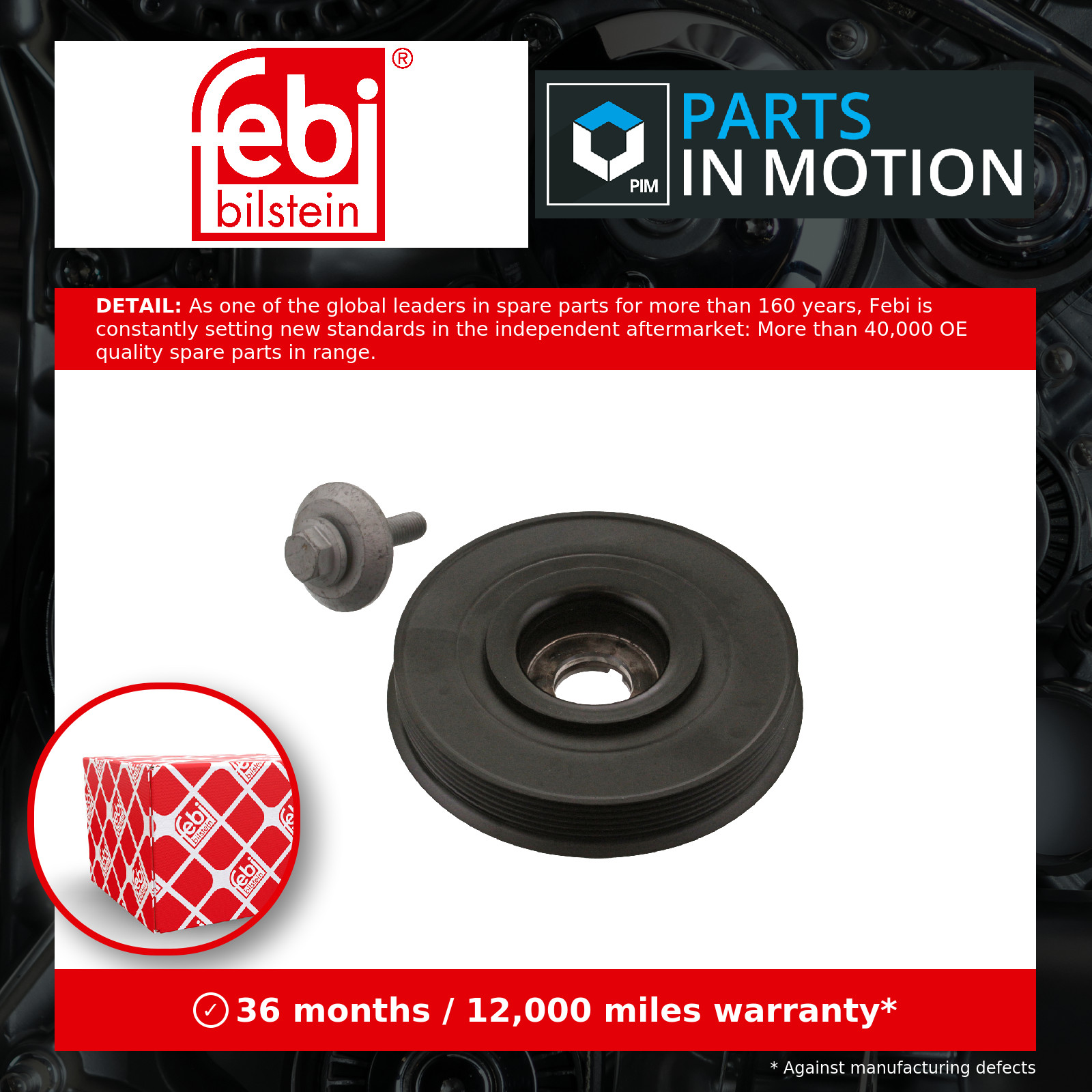 Crankshaft Pulley fits FORD FUSION TDCi 1.4D 02 to 12 Belt 1369546 2S6Q6B319AB - Image 2