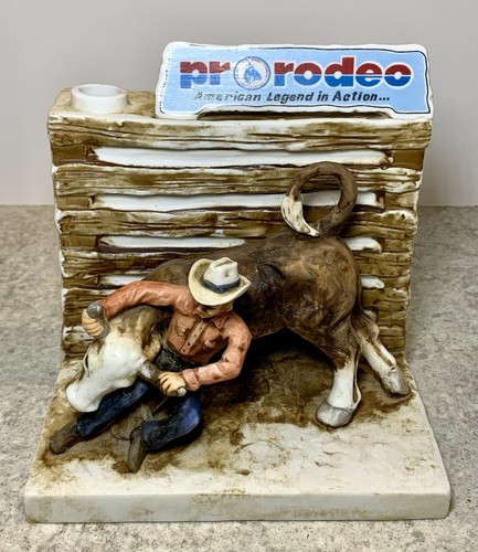 Hoffman Pro Rodeo Cowboys Association Ceramic Decanter Steer Wrestling ...