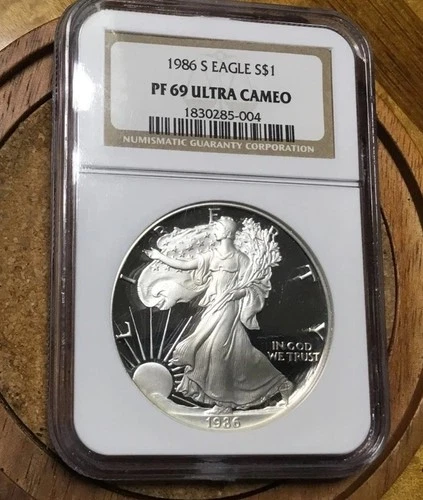1986-S American Silver Eagle $1 Proof PF 69 Ultra Cameo NGC