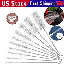 US Nylon Straw Brush Cleaner Bottle Tube Pipe Small Long Cleaning 1-10Set