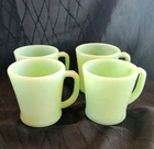 Vintage Fire King Oven Ware Jadeite Restaurant D Handle Coffee Mug
