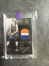 2015-16 Panini Noir Kristaps Porzingis Rookie Patch Auto Color RPA /99 