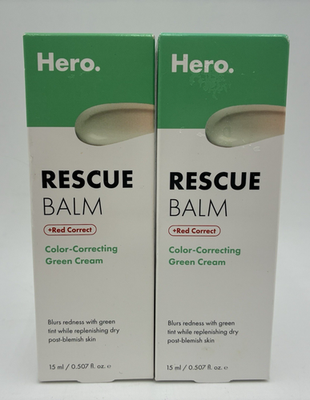 #ad Hero Cosmetics OLD FORMULA Rescue Balm Green Cream Color Correcting 15ml 2 Pack $49.99