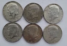 Kennedy Half Dollar, 40 percent silver, lot of 6 circulated coins