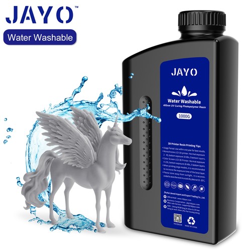 JAYO 1KG Gray Water Washable Resin Photopolymer Fast Curing LCD DLP 3D Printer