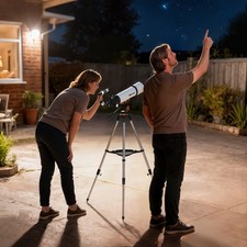 80 mm Aperture Astronomy Telescope for Adults and Beginners with 40X/16X, White