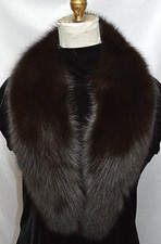 Real Dark Brown Fox Fur Collar Men Women Detachable