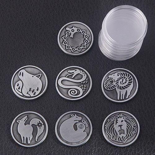 Monedas de metal de los siete pecados capitales dragón halcón serpiente zorro grizzly cabra jabalí - Imagen 4 de 20