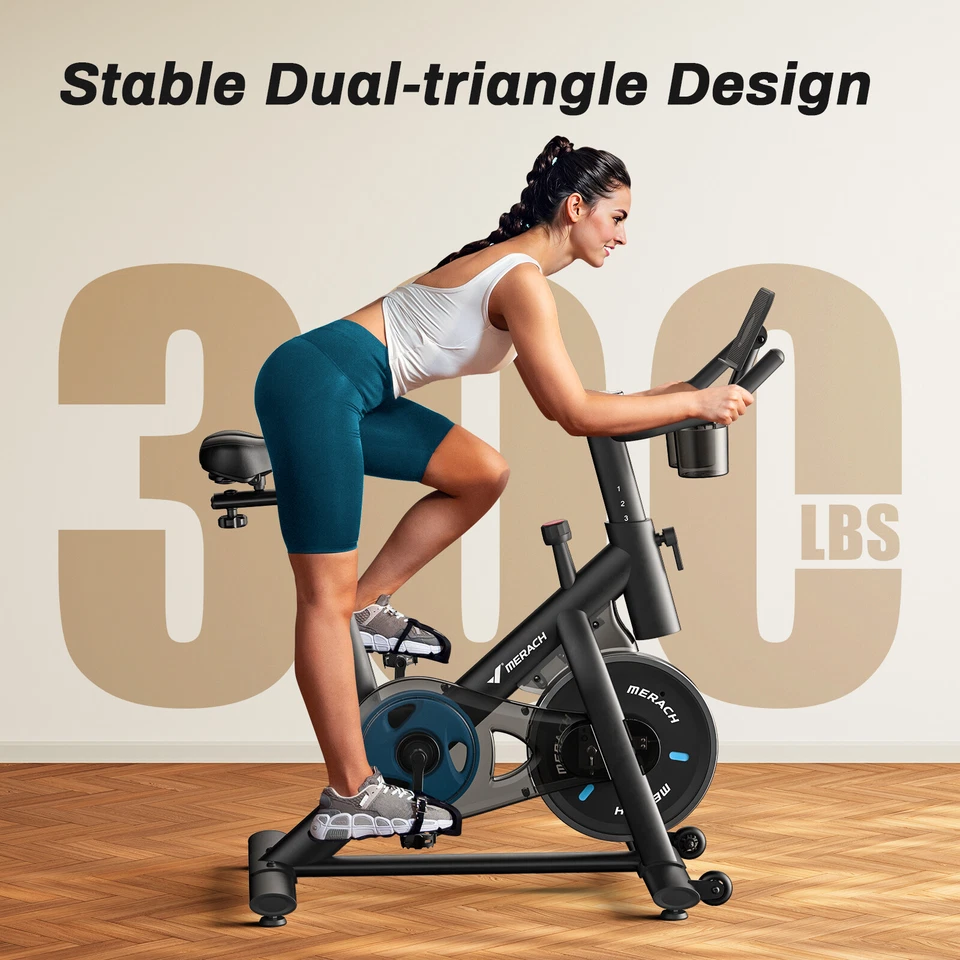 MERACH S26 Home Exercise Bike Quiet Stationary Fitness Bicycle Workout Fullbody - Image 4 of 4