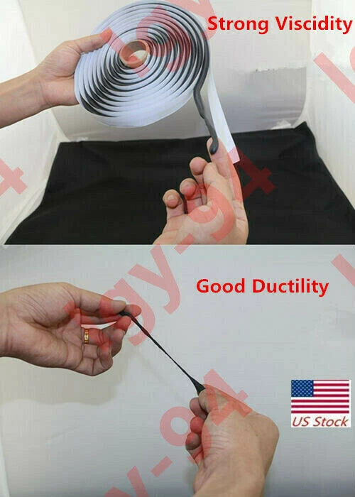 Car Headlight Sealant Black Butyl Rubber Glue Retrofit Windshield Reseal Trim 4M Foto 2 de 4