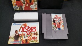 CIB HOOPS BASKETBALL NINTENDO NES VIDEO GAME COMPLETE IN BOX W/ PROTECTOR CASE