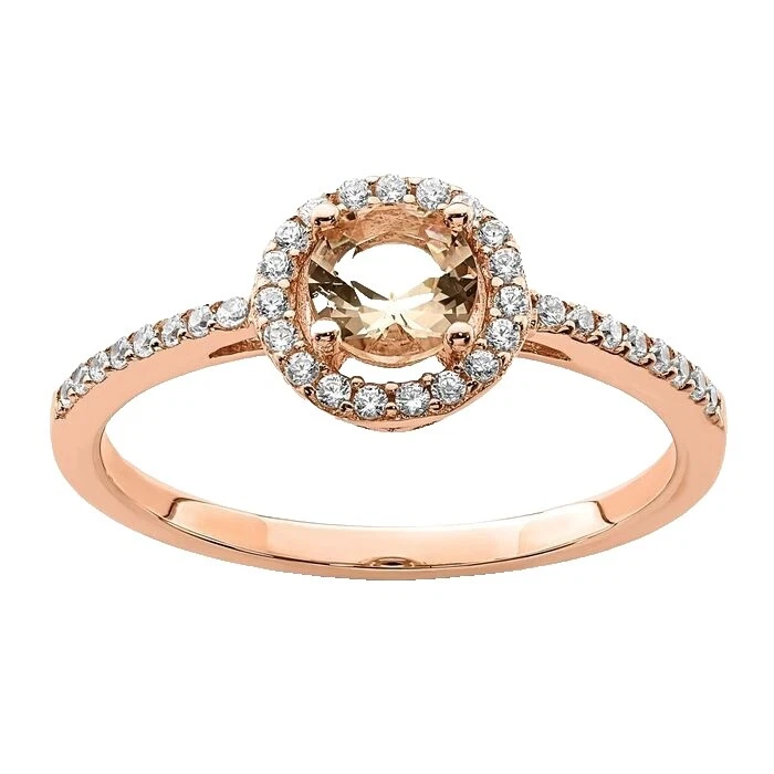 Cubic Zirconia Rose Gold Plated Fashion Rings