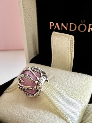 Pandora SSilver NATURE'S RADIANCE Pink & Clear CZ Charm #791969PCZ Authentic - Picture 8 of 24